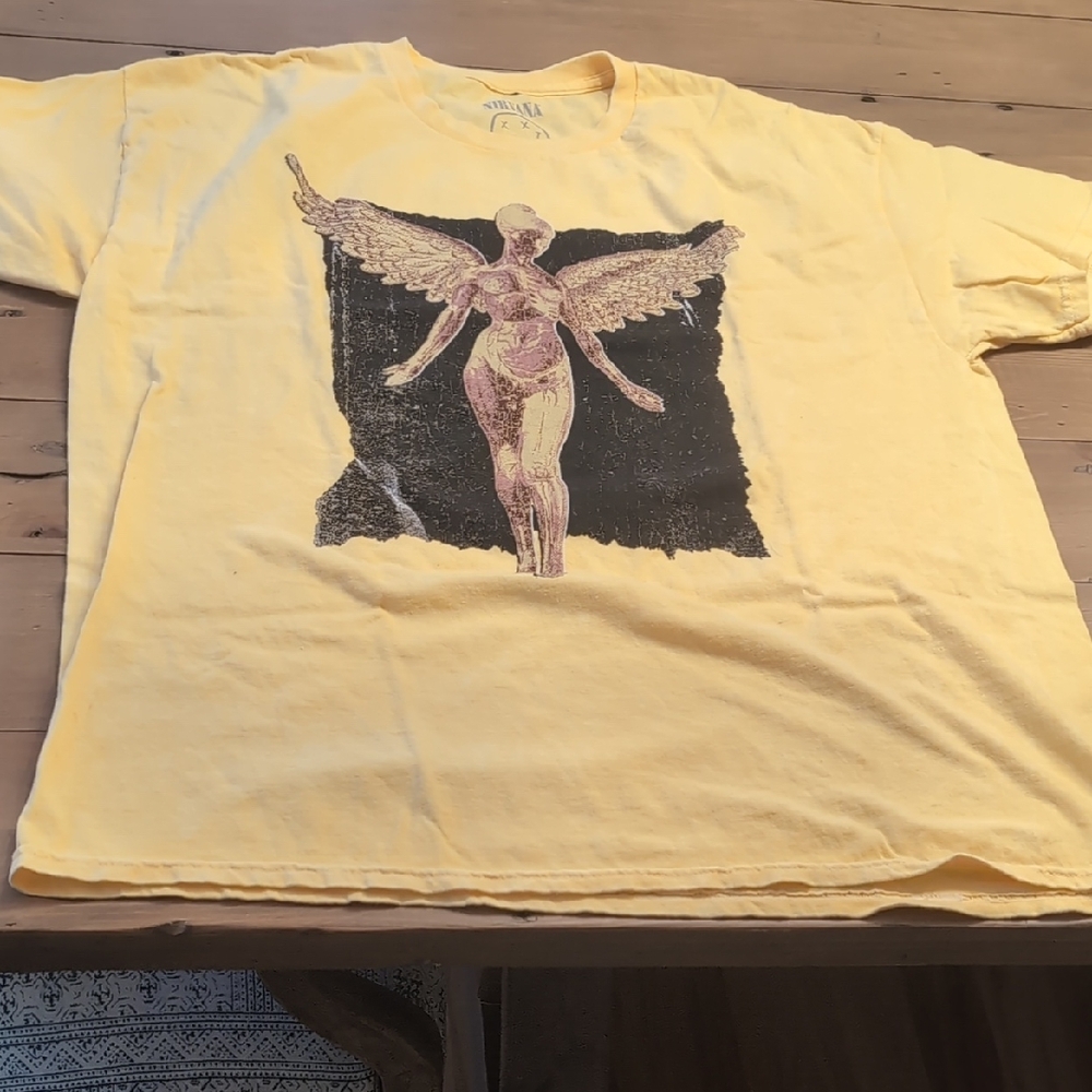 Nirvana Shirts Men's XL Yellow Tee Shirt T-shirt